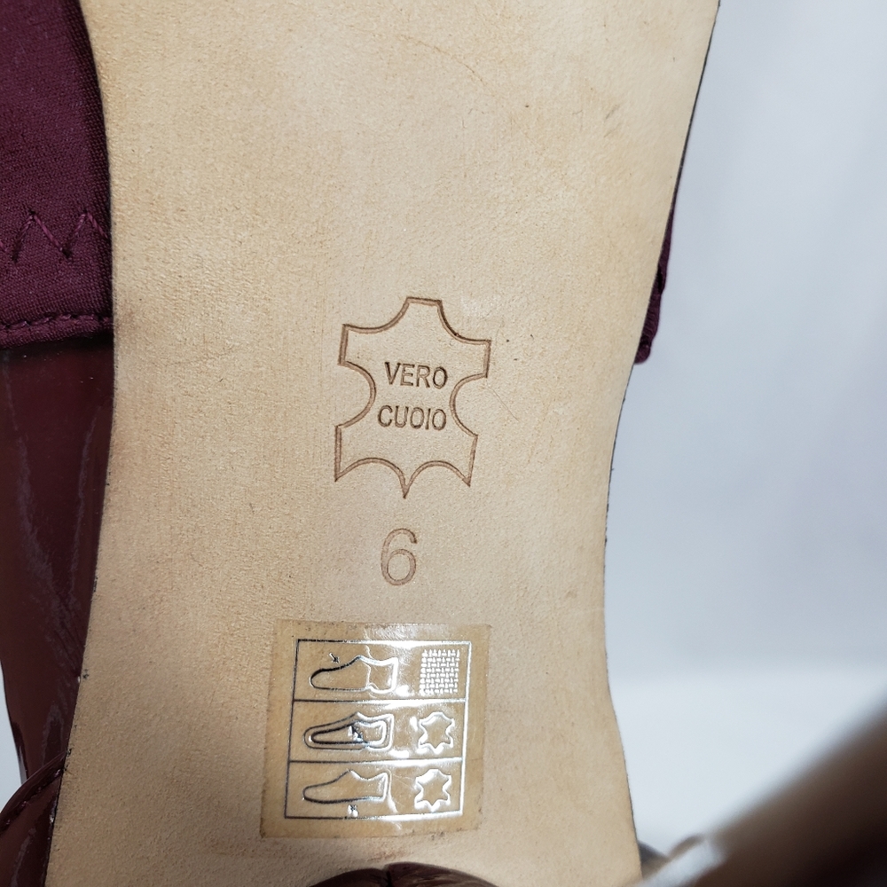Taryn Burgundy Open Toe Heels - Picture 10 of 13